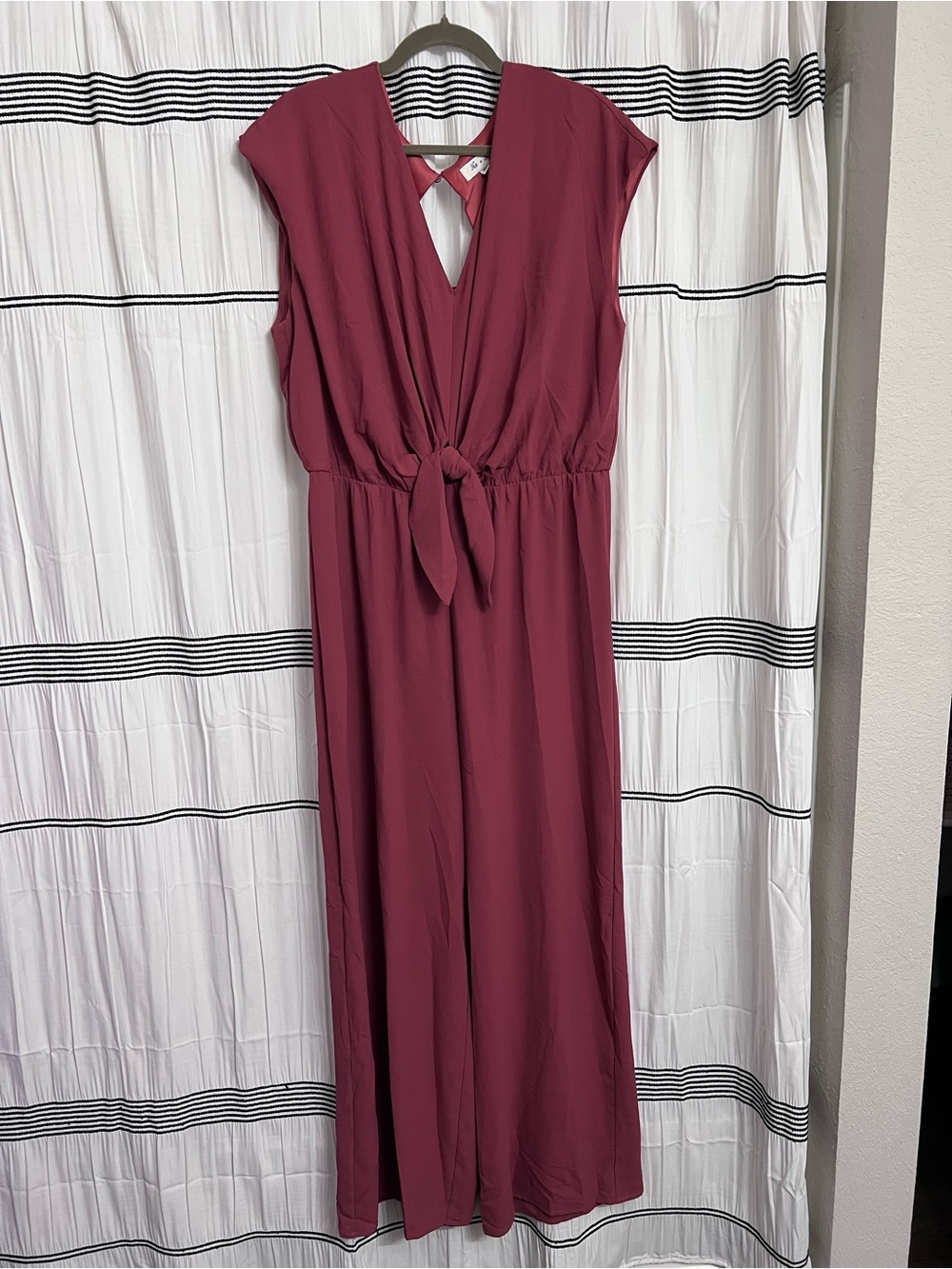 She + Sky Burgundy Jumpsuit
